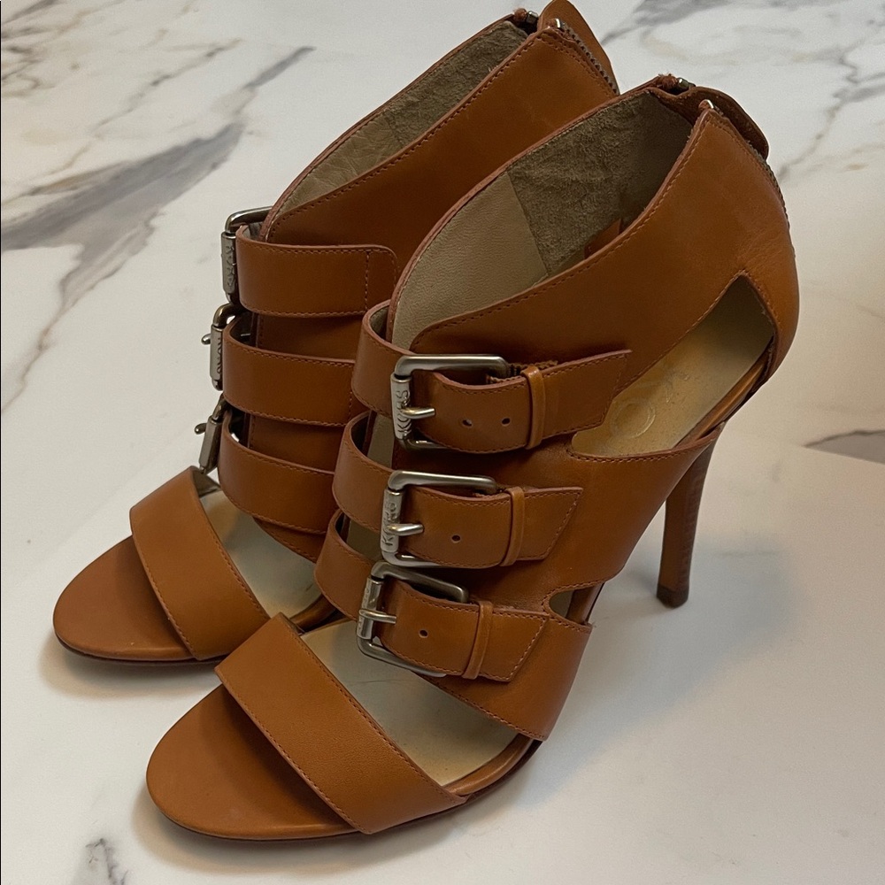 KORS Michael Kors Brown Multi-Strap Heels